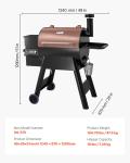 Wood Pellet Grill Smoker with 575 Sq.in Cooking Area