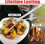 18-Inch BBQ Tools Set with Tongs, Spatula, Fork
