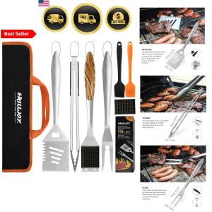 8-Piece Heavy Duty Stainless Steel BBQ Grill Tools Set