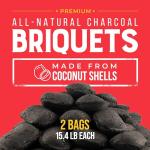 FOGO All-Natural Coconut Charcoal Briquettes, 2-Pack