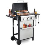 3 Burner Propane Grill with Hang Basket & Grates