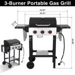3-Burner Propane Grill with Folding Side Tables