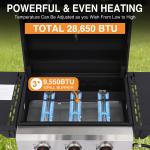 3-Burner Propane Grill with Folding Side Tables