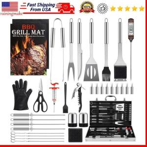 Stainless Steel Grilling Tool Set with Tongs and Spatula