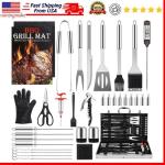 Stainless Steel Grilling Tool Set with Tongs and Spatula