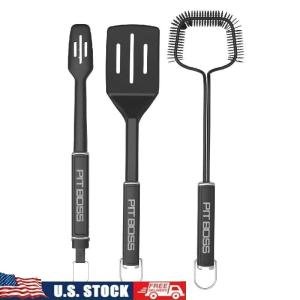 3-Piece BBQ Grilling Tool Set with Spatula and Tongs