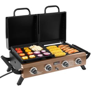 Royal Gourmet 4-Burner Portable Propane Grill Griddle