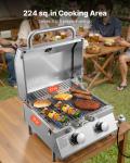 VEVOR Portable 2-Burner Tabletop Propane Grill