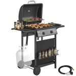 Outsunny 2-Burner Gas Grill with Wheels