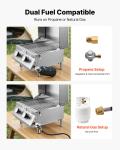 VEVOR Portable 2-Burner Tabletop Propane Grill