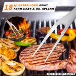 4-Piece BBQ Tool Set with Spatula, Fork, Tongs