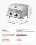 VEVOR Portable 2-Burner Tabletop Propane Grill