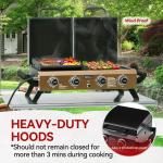 Royal Gourmet 4-Burner Portable Propane Grill Griddle