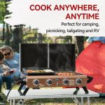 Royal Gourmet 4-Burner Portable Propane Grill Griddle