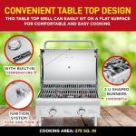 Portable Stainless Steel Propane Grill for Camping