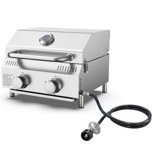 Veralune Portable 2 Burner Gas Grill with Thermometer