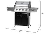 Master Cook 4-Burner Propane Gas Grill, Black