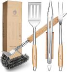 4-Piece Stainless Steel BBQ Tool Set