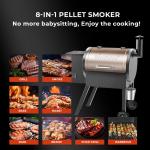 RINKMO 8-in-1 Pellet Grill & Smoker