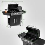 58,000BTU 4-Burner Propane Grill with Side Burner