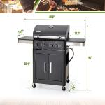 4-Burner Propane Gas Grill with Side Burner