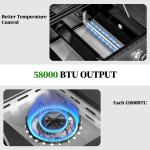 58,000BTU 4-Burner Propane Grill with Side Burner