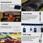 Stainless Steel BBQ Grill Tool Set with Spatula, Tongs, Bottles