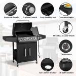 58,000BTU 4-Burner Propane Grill with Side Burner