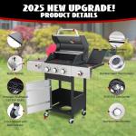 3-Burner Propane Gas Grill with Side Burner
