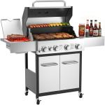 Veralune 4 Burner Gas Grill with Infrared Side Burner