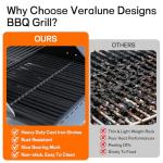 Veralune 4 Burner Gas Grill with Infrared Side Burner