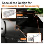 Veralune 4 Burner Gas Grill with Infrared Side Burner