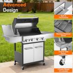 Veralune 4 Burner Gas Grill with Infrared Side Burner