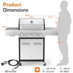 Veralune 4 Burner Gas Grill with Infrared Side Burner