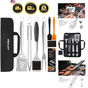 8-Piece Stainless Steel BBQ Grill Tool Set