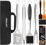 8-Piece Stainless Steel BBQ Grill Tool Set