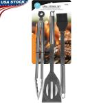 3 Piece Stainless Steel BBQ Tool Set