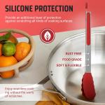 Silicone-Tipped BBQ Grill Tongs Set - 4 Pieces