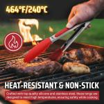 Silicone-Tipped BBQ Grill Tongs Set - 4 Pieces