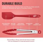 Silicone-Tipped BBQ Grill Tongs Set - 4 Pieces