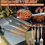 Heavy Duty BBQ Tool Set - 4 Piece Stainless Steel