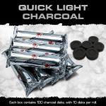 Instant Light Charcoal Disks - 100 Quick Light Coals