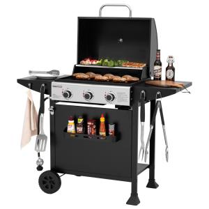 Royal Gourmet 3-Burner Gas Grill with Spice Rack