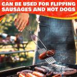 Ergonomic 14.3" Long BBQ Tongs and Spatula