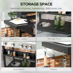 Outsunny 4-Burner Propane Gas Grill with Side Burner