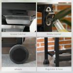 Outsunny 4-Burner Propane Gas Grill with Side Burner