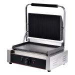 Electric Panini Press Grill with Grooved Plates