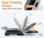3-in-1 Electric Panini Grill with Non-Stick Plates
