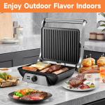 3-in-1 Electric Panini Grill with Non-Stick Plates