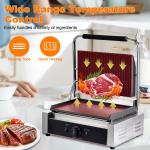 Electric Panini Press Grill with Grooved Plates
